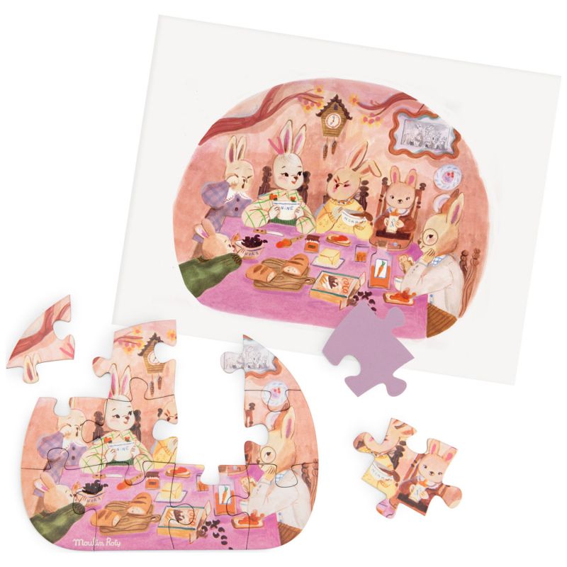 4 mini puzzles des repas Les Minouchkas (4x12 pièces)  Moulin Roty Produit 7