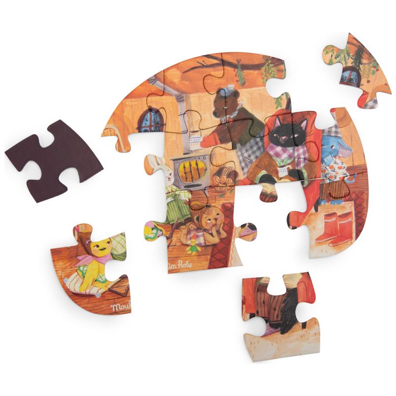4 mini puzzles des repas Les Minouchkas (4x12 pièces)  Moulin Roty Produit 8