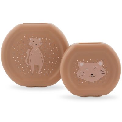 Lot de 2 boîtes à goûter à clip Mrs. Cat