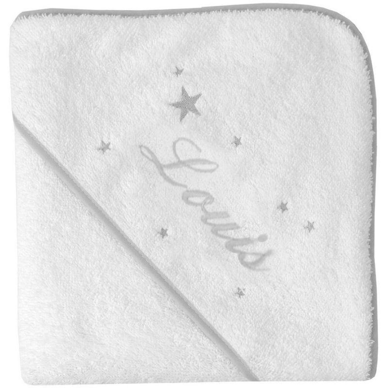 Cape de bain étoile gris personnalisable (80 x 80 cm) ANVIE