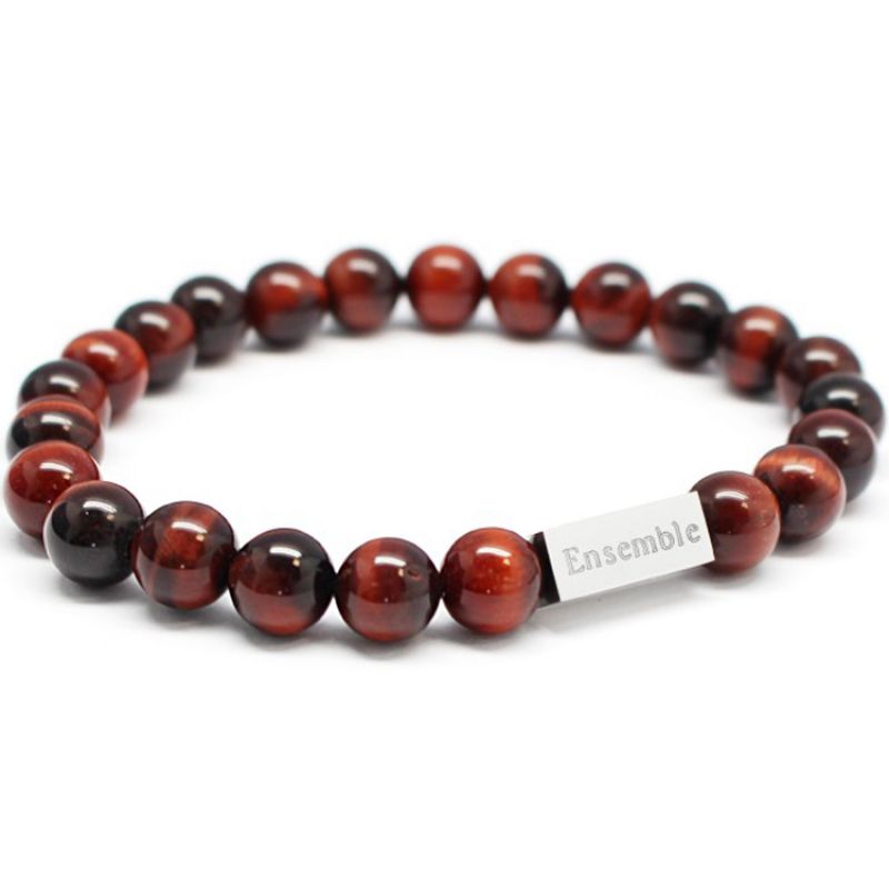 Bracelet homme en perles oeil de taureau (personnalisable) Petits trésors