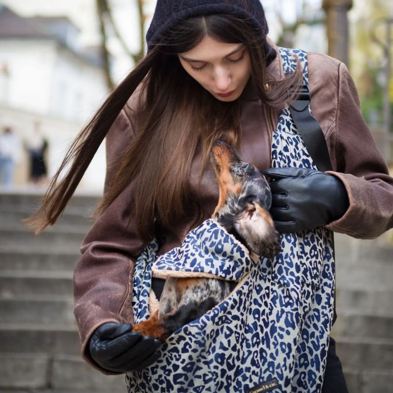 Sac de transport Animaux Grey Leopard Caramel & Cie Ambiance 2