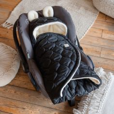 Couverture nomade pour bébé Recy black-cream