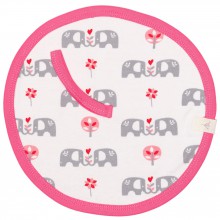 Doudou attache-sucette éléphant rose  par Fresk