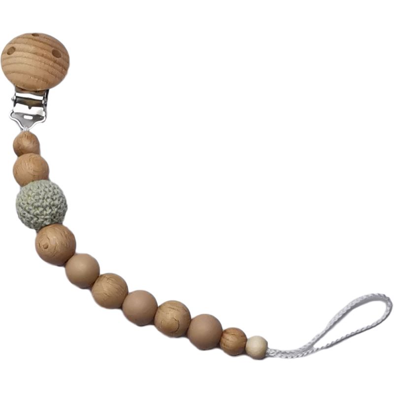 Attache sucette en bois Nude mint Tata Lucette
