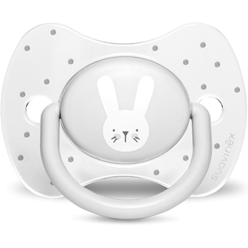 Sucette anatomique réversible Hygge Baby lapin gris (18 mois et +) Suavinex