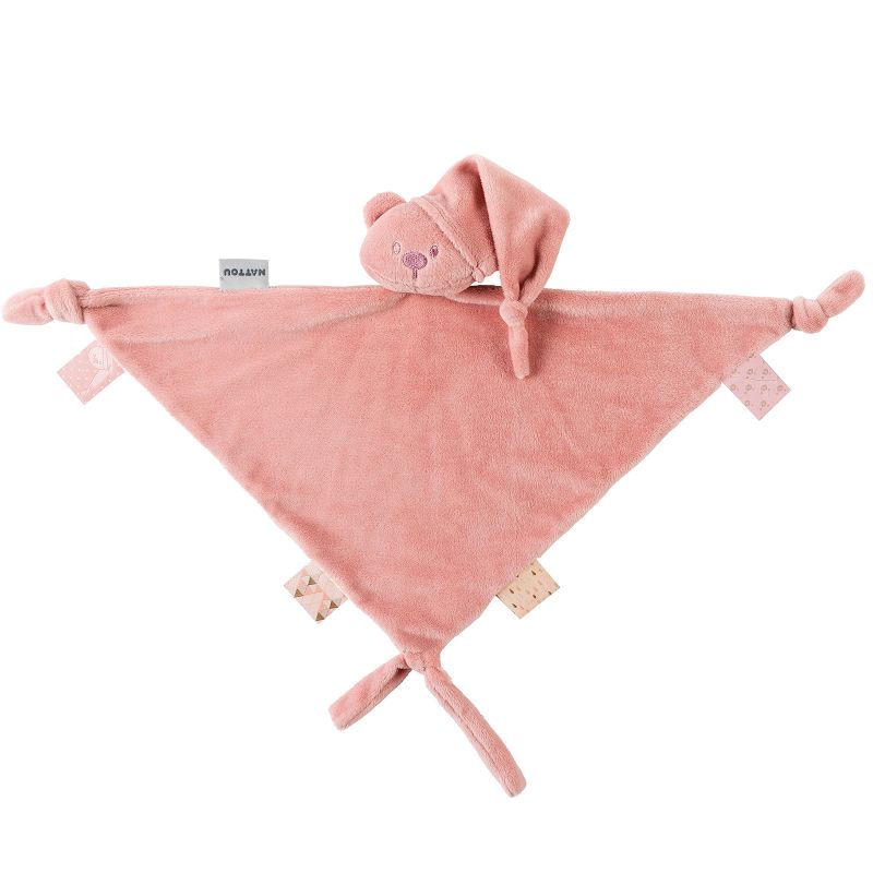 Maxi doudou attache sucette ours Lapidou rose (40 x 65 cm) Nattou
