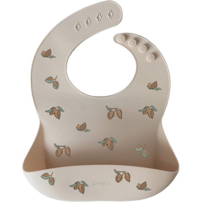 Bavoir en silicone à poche Amandes Zakuw