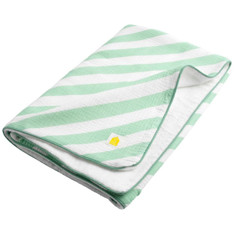 Serviette de plage à rayures Vertes Pop (90 x 90 cm) Sauthon Produit 1