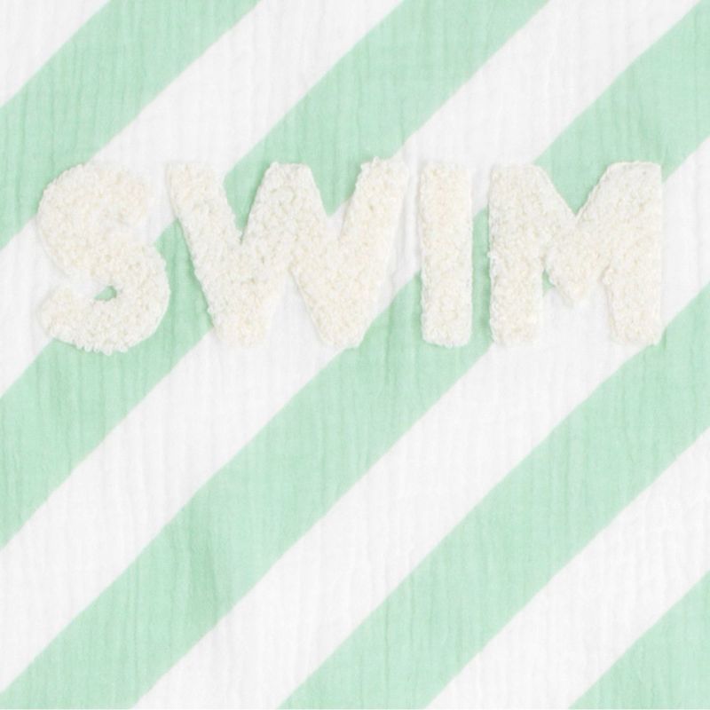 Serviette de plage à rayures Vertes Pop (90 x 90 cm) Sauthon Produit 4