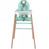 Chaise haute Lili bois et laque vert d'eau  par Combelle