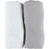 Lot de 2 draps housses en mousseline de coton gris (60 x 120 cm) - Noukie's Lot de 2 draps housses en mousseline de coton gris (60 x 120 cm) - Noukie's