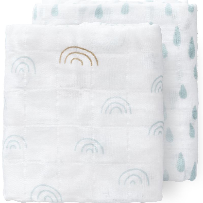 Lot de 2 langes Rainbow bleu (70 x 60 cm) Fresk