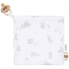 Doudou attache-tétine en gaze de coton Baby Bunny - Little Dutch