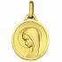 Médaille ronde Vierge auréolée 14 mm (or jaune 750°) - Premiers Bijoux
