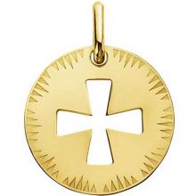 Médaille ajourée Croix de Malte (or jaune 750°  par Maison Augis