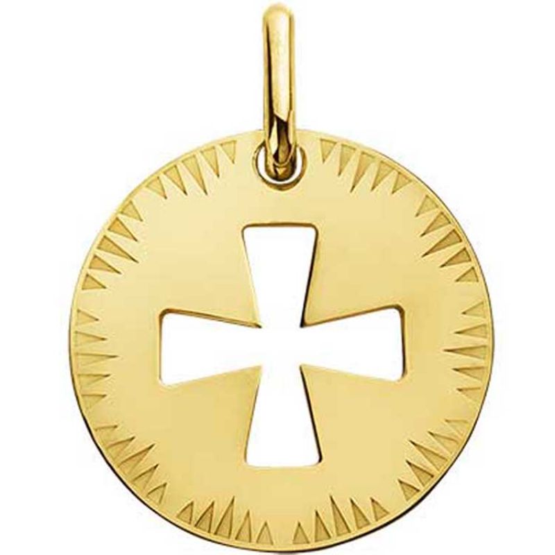 Médaille ajourée Croix de Malte (or jaune 750° Maison Augis