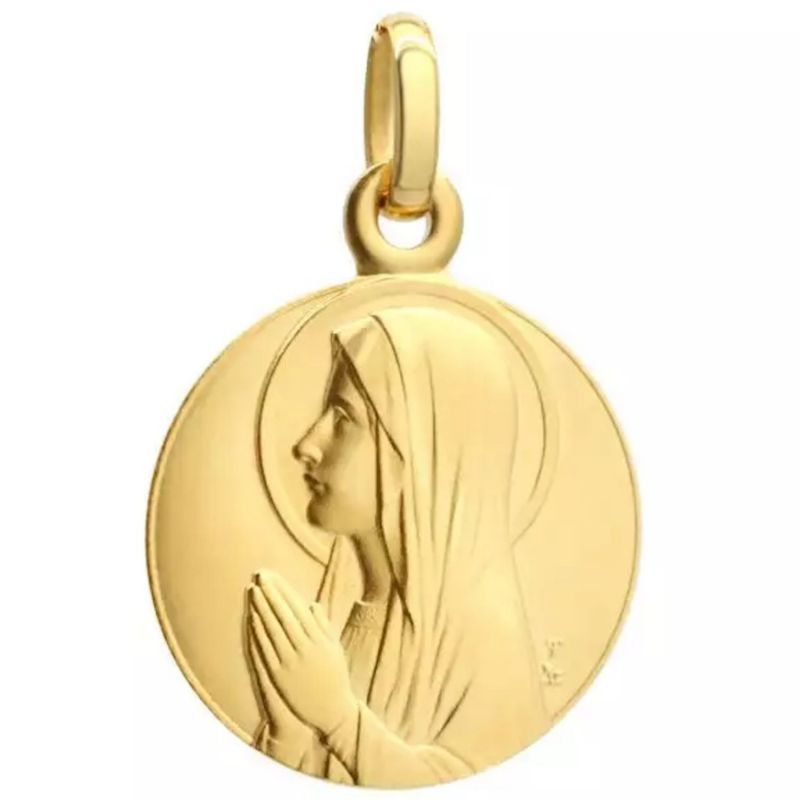 Pendentif médaille Vierge Ave Maria personnalisable (plaqué or) Petits trésors Produit 1