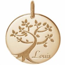 Médaille de naissance Louis personnalisable 18 mm (or jaune 750°)  par Je t'Ador