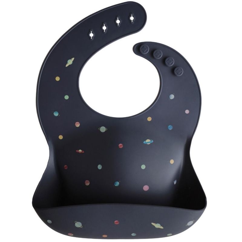 Bavoir à poche en silicone Planets Mushie