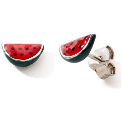 Boucles d'oreilles Pastèque (argent 925)