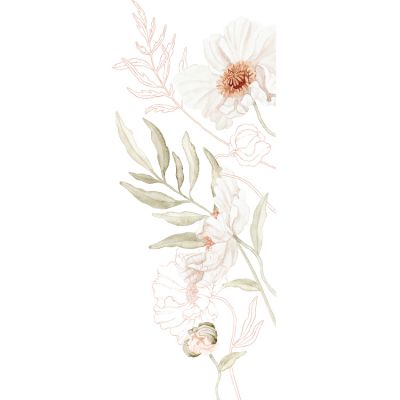 Stickers muraux Corner Poppy Flower (46 x 111 cm)  par Lilipinso