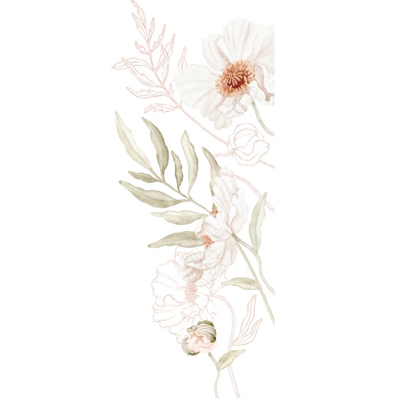 Stickers muraux Corner Poppy Flower (46 x 111 cm) Lilipinso