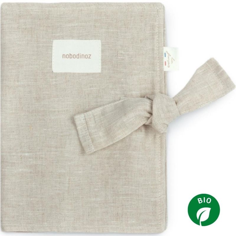 Protège carnet de santé Lin français greige Nobodinoz