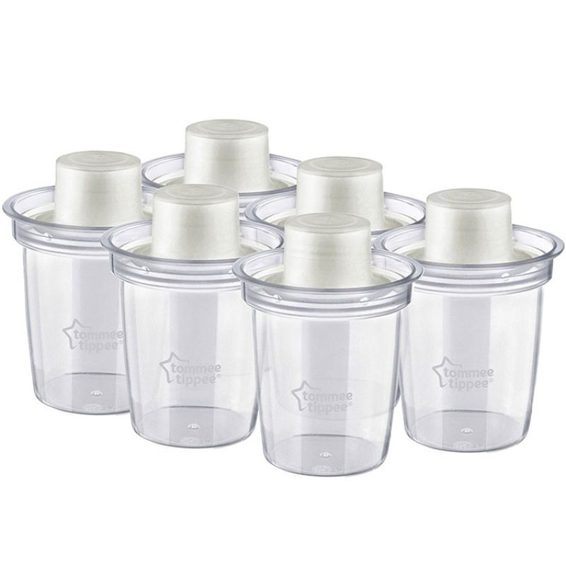 Lot de 6 pots de conservation pour lait en poudre (260 ml) Tommee Tippee