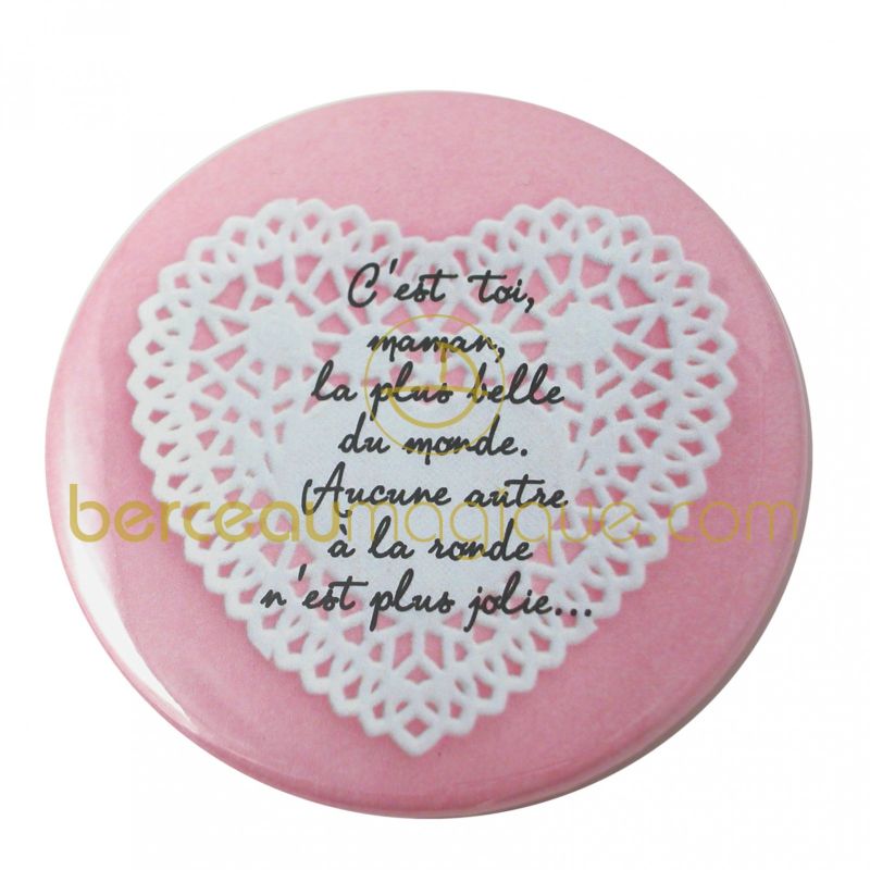 Badge miroir Maman 