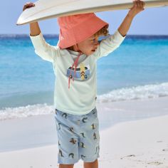 T-shirt anti-UV Camper vert écume (13-18 mois)