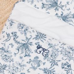 Nid d'ange passe sangle Toile de Jouy bleu