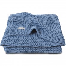Couverture bébé en coton Heavy knit bleu (100 x 150 cm)  par Jollein