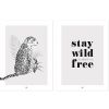 Lot de 2 affiches Léopard Stay wild & free (30 x 40 cm) - Lilipinso