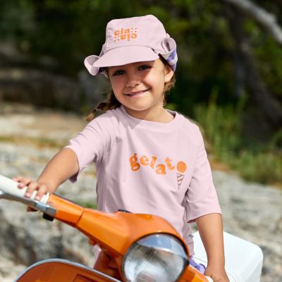 T-shirt anti-UV manches longues rose pâle (5-6 ans)