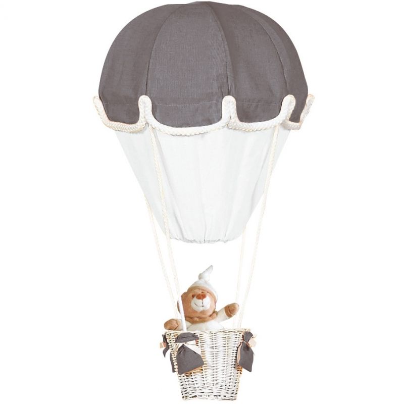 Lampe montgolfière gris foncé et blanc Domiva