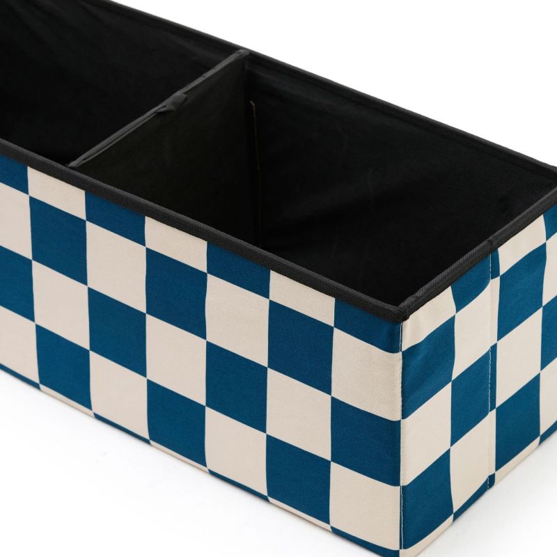 Banc de rangement Carreaux Bleu Kid's Concept Produit ouvert 3