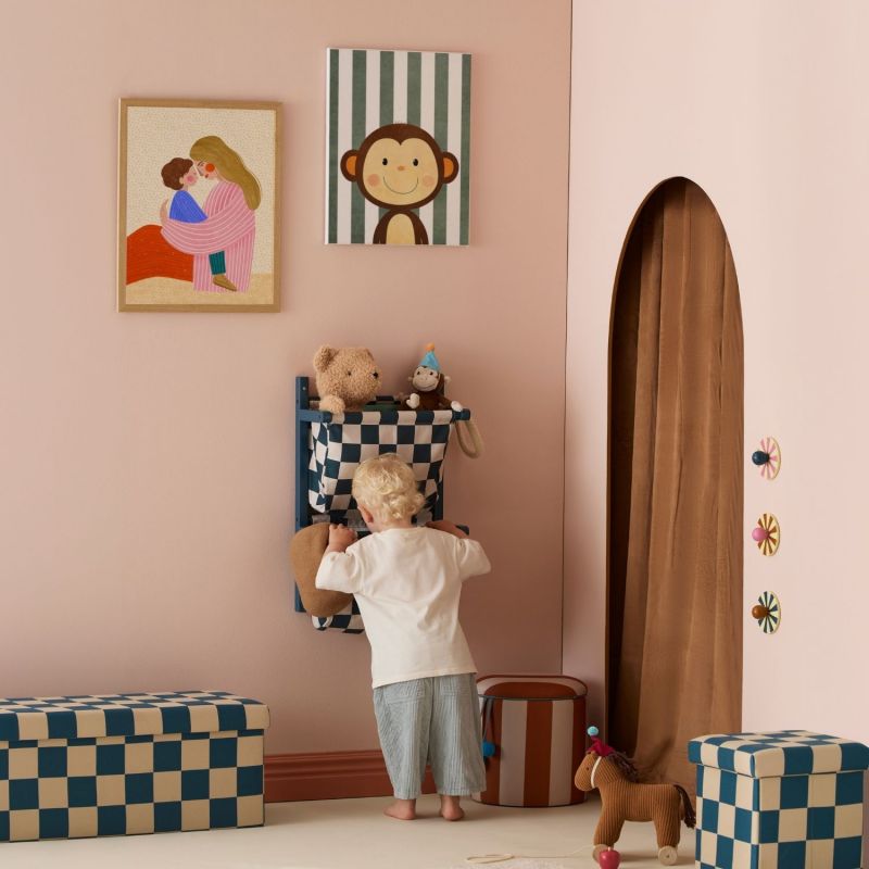 Banc de rangement Carreaux Bleu Kid's Concept Ambiance 5