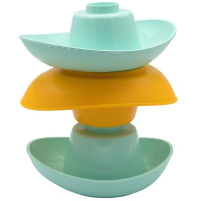 6 Barques Gigognes Turquoise Jaune Simple