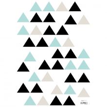 Planche de stickers triangle noir et mint Origami play by Claudia Soria (29,7 x 42 cm)  par Lilipinso