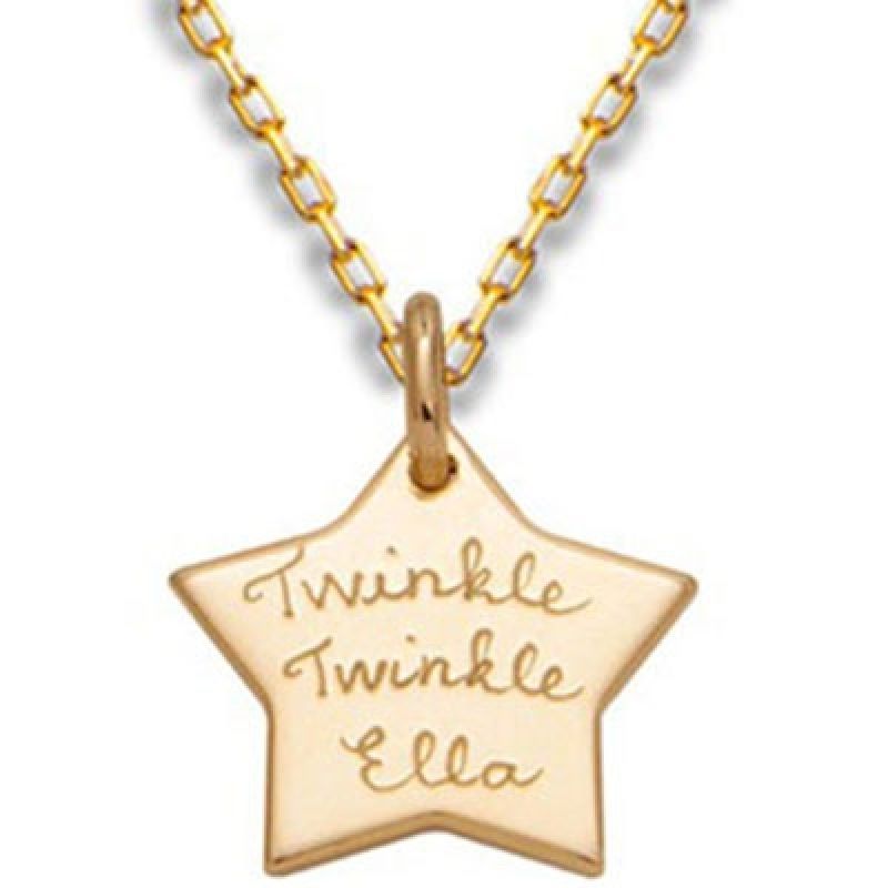 Collier Etoile sur chaîne personnalisable (plaqué or) Merci Maman
