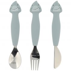 Set de 3 couverts en silicone Mr. Shark - Trixie