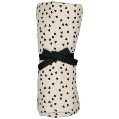 Lange Bianca Mini Coeur Noir (70 x 70 cm)