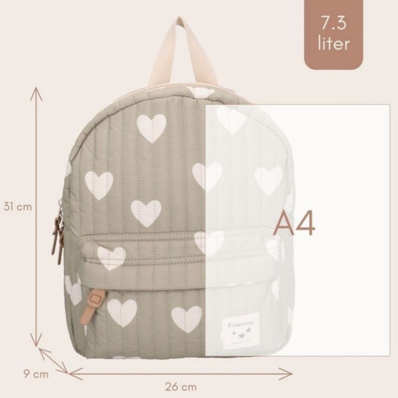 Sac à dos enfant Wonderful Worlds Cœurs vert (31 cm) Kidzroom Produit 6