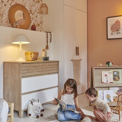 Commode à langer 3 tiroirs avec plan à langer Achille