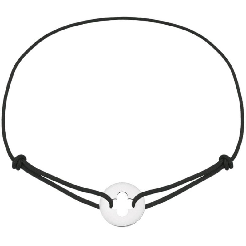 Mini bijou croix romane sur cordon (or blanc 18 carats) Maison La Couronne