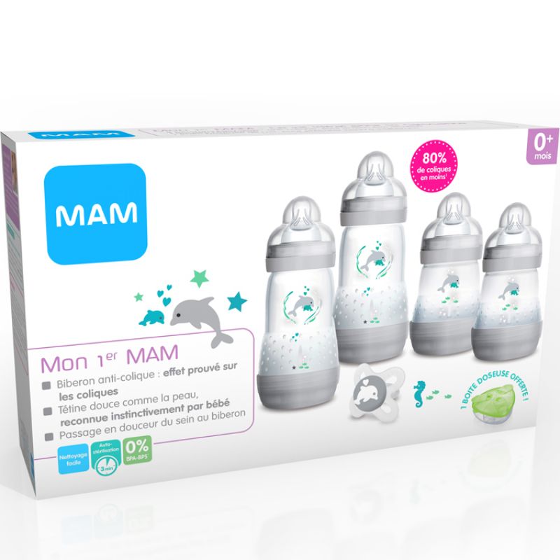 Coffret de naissance Mon 1er MAM dauphin MAM