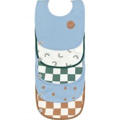 Lot de 5 bavoirs éponge Happy Rascals Smile bleu ciel - Lässig 