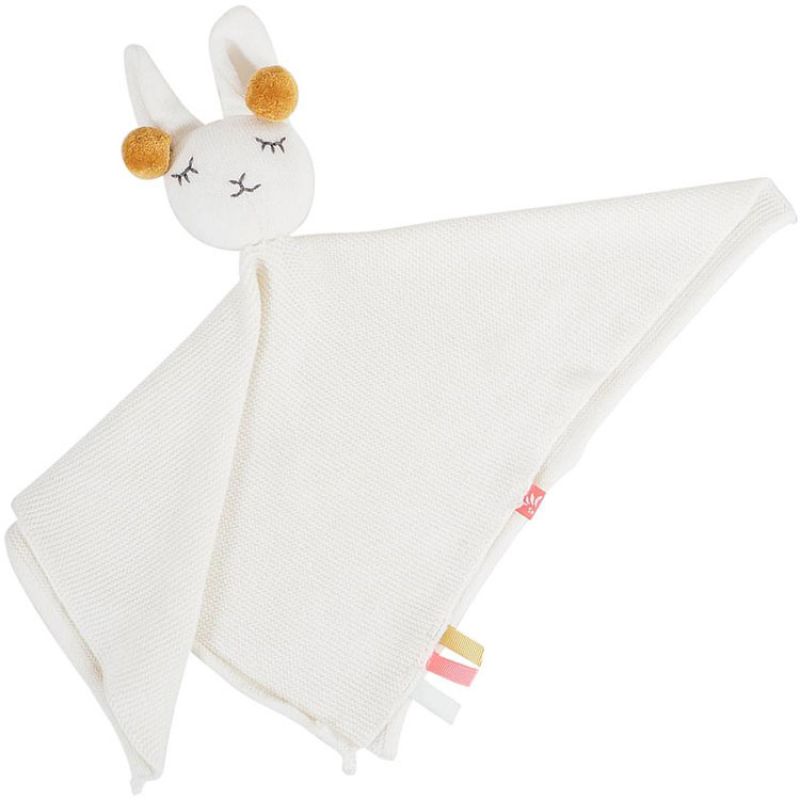 Doudou plat en tricot bio Lama blanc Kikadu