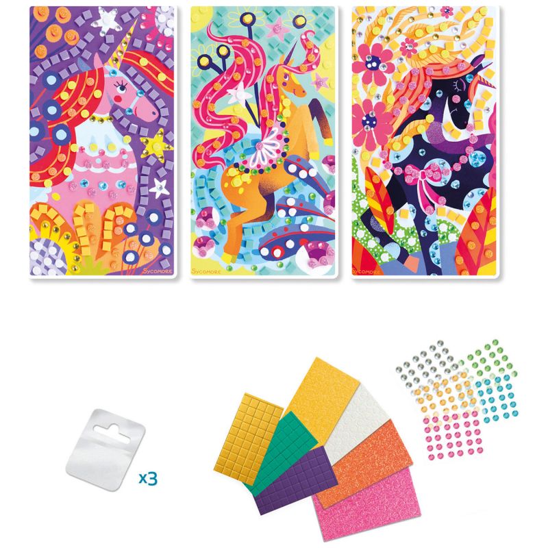 Coffret 3 mosaïques Licorne Sycomore Produit 4